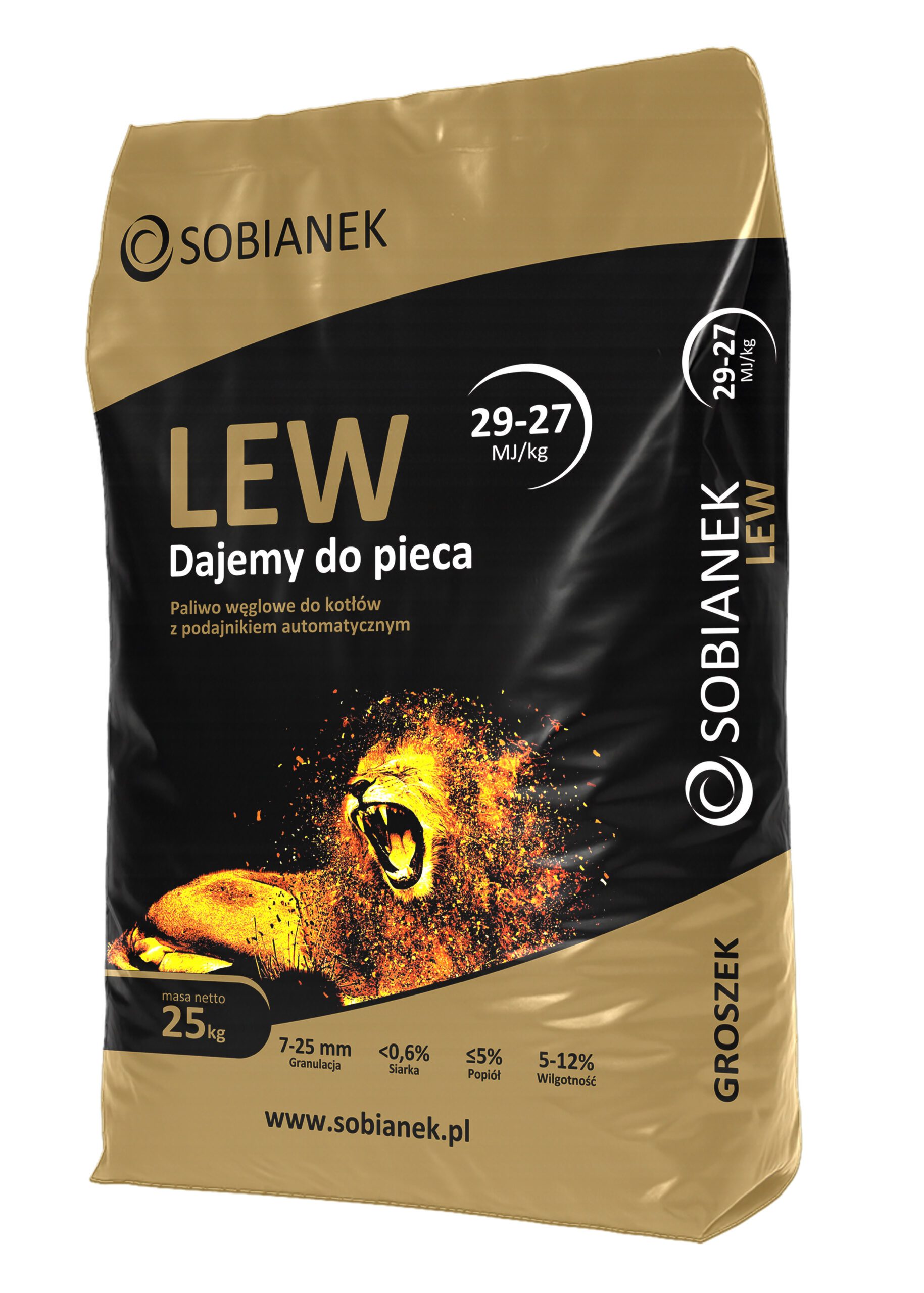 worek groszku (ekogroszku) Lew 25 kg
