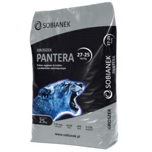 opakowanie węgla groszku Pantera marki Sobianek worek 25kg wysokokaloryczny groszek workowany 27-25MJ kg