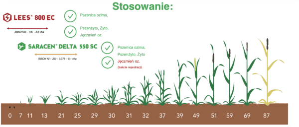 Preparat aplikuje się w fazie od BBCH 00 do BBCH 23