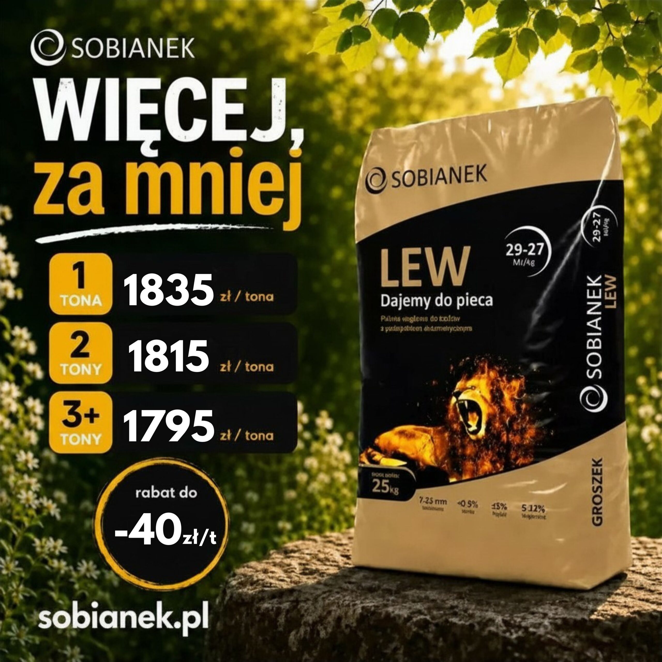 promocja ekogroszek LEW sobianek rabat do -40 zł tona