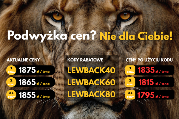 specjalna akcja rabatowa na groszek Lew (ekogroszek)